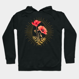 Cottagecore Vintage Poppies Botanical Hoodie